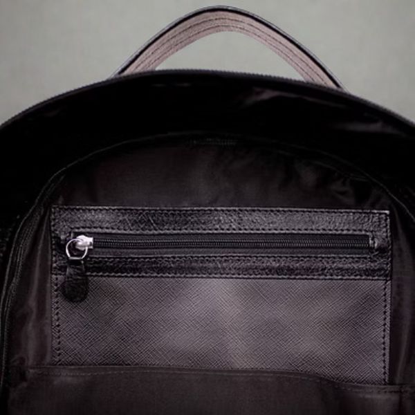 Mochila Executiva Casual em Couro - 1423 - Preta - Imagem 3