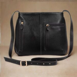 Bolsa Feminina Transversal em Couro - Preta - 17016