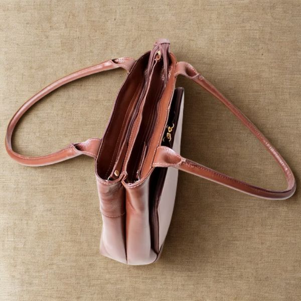 Bolsa Feminina de Ombro em Couro - Pinhão - 7005 - Imagem 3