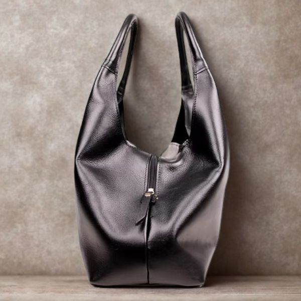 Bolsa Feminina de Ombro em Couro - 8016 - Preta - Imagem 5