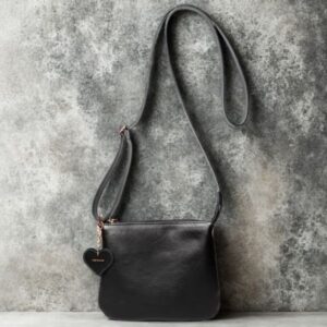 Bolsa Transversal em Couro - Preta - 9060