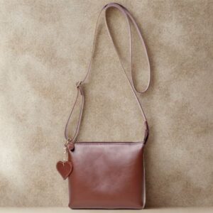Bolsa Transversal em Couro - Pinhão - 9061