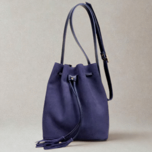 Bolsa Transversal em Couro Camurça - 9069 - Azul