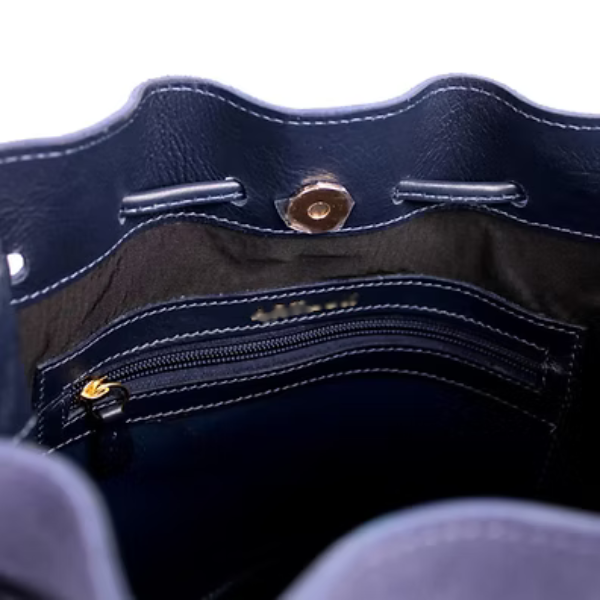 Bolsa Transversal em Couro Camurça - 9069 - Azul - Imagem 4