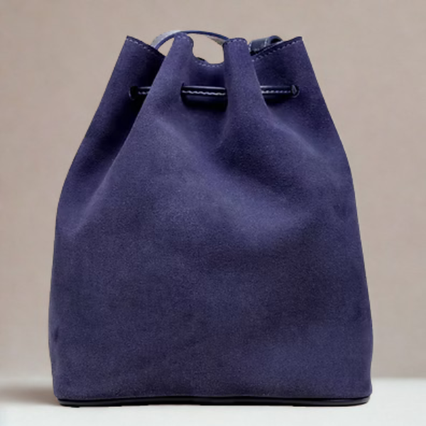 Bolsa Transversal em Couro Camurça - 9069 - Azul - Imagem 3