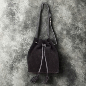 Bolsa Transversal em Couro Camurça - 9069 - Preta