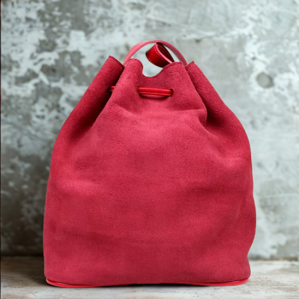 Bolsa Transversal em Couro Camurça - 9069 - Vermelha - Imagem 2